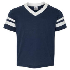 Youth Augusta Sportswear V-Neck Jersey with Striped Sleeves - 50327_f_fm