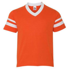 Youth Augusta Sportswear V-Neck Jersey with Striped Sleeves - 50328_f_fm