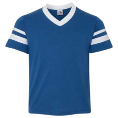 Youth Augusta Sportswear V-Neck Jersey with Striped Sleeves - 50331_f_fm