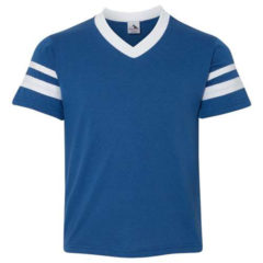 Youth Augusta Sportswear V-Neck Jersey with Striped Sleeves - 50331_f_fm