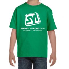 Youth Hanes 6.1 oz Beefy-T - Kelly Green