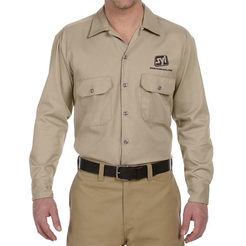 Dickies Men's Long-Sleeve Work Shirts with Logo