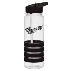 Banded Gripper Bottle with Straw – 24 oz - 5808_CLRBLK_Silkscreen