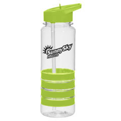Banded Gripper Bottle with Straw – 24 oz - 5808_CLRLIM_Silkscreen