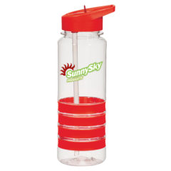 Banded Gripper Bottle with Straw – 24 oz - 5808_CLRRED_Colorbritedrinkware
