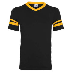 Youth Augusta Sportswear V-Neck Jersey with Striped Sleeves - 60346_f_fm