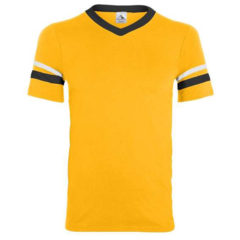 Youth Augusta Sportswear V-Neck Jersey with Striped Sleeves - 60347_f_fm