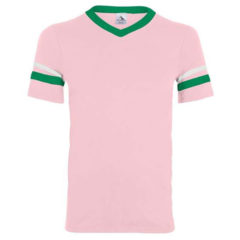 Youth Augusta Sportswear V-Neck Jersey with Striped Sleeves - 60358_f_fm