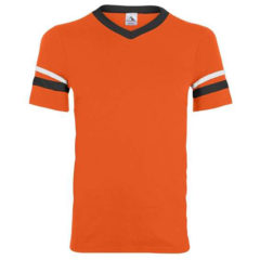Youth Augusta Sportswear V-Neck Jersey with Striped Sleeves - 60364_f_fm