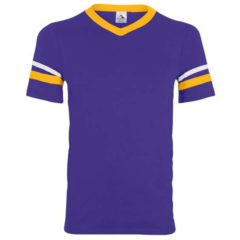 Youth Augusta Sportswear V-Neck Jersey with Striped Sleeves - 60368_f_fm