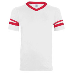 Youth Augusta Sportswear V-Neck Jersey with Striped Sleeves - 60373_f_fm