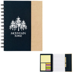 Spiral Notebook With Sticky Notes And Flags - 6107_NATBLK_Silkscreen