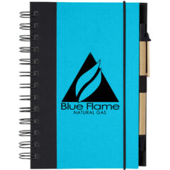 Eco-Inspired Spiral Notebook & Pen - 6109_BLKBLL_Silkscreen