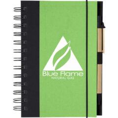 Eco-Inspired Spiral Notebook & Pen - 6109_LIMBLK_Silkscreen