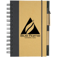 Eco-Inspired Spiral Notebook & Pen - 6109_NATBLK_Silkscreen