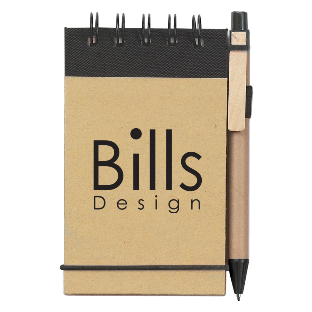 Eco-Inspired Spiral Jotter & Pen - 6110_NATBLK_Silkscreen