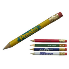 Round Golf Pencil with Eraser - 61200-yellow