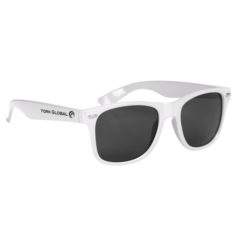Malibu Sunglasses with Microfiber Cloth and Pouch - 6223_WHT_Silkscreen