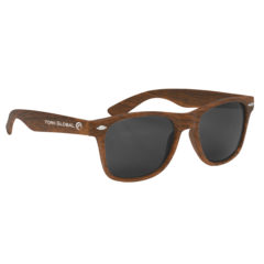 Malibu Sunglasses with Microfiber Cloth and Pouch - 6223_WOOD_Silkscreen