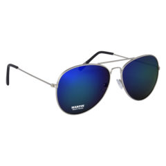 Color Mirrored Aviator Sunglasses - 6245_SILGRN_Padprint