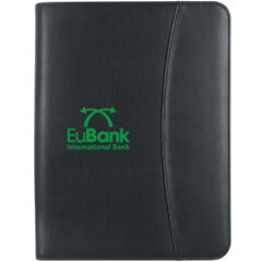 Leather Look Zippered Portfolio with Calculator - 8 ½" x 11"