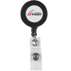 Retractable Badge Holder With Laminated Label - 65_BLK_WHT_Label