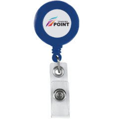 Retractable Badge Holder With Laminated Label - 65_BLU_WHT_Label