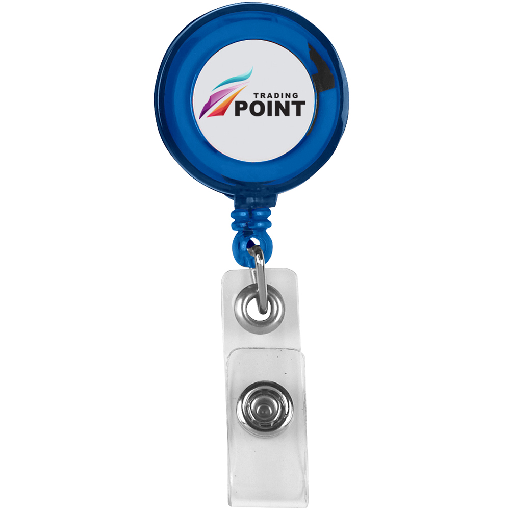 Retractable Badge Holder With Laminated Label - 65_IND_WHT_Label