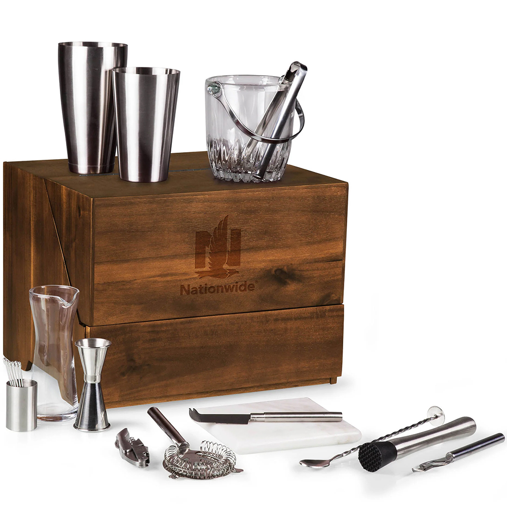 Madison Acacia Table Top Bar Set - 668-441