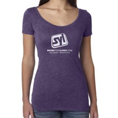 Ladies’ Next Level Tri-Blend Scoop Neck Tee with Imprint - Purple Rush