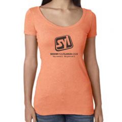 Ladies’ Next Level Tri-Blend Scoop Neck Tee with Imprint - 6730 vin light orange 6730_a2_p