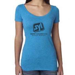 Ladies’ Next Level Tri-Blend Scoop Neck Tee with Imprint - 6730 vintage turq 6730_ad_p