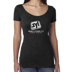 Ladies’ Next Level Tri-Blend Scoop Neck Tee with Imprint - Vintage Black