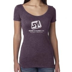 Ladies’ Next Level Tri-Blend Scoop Neck Tee with Imprint - Vintage Purple