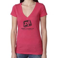 Ladies’ Next Level Deep V T-Shirts - 6740 vin sh pink 6740_ac_p