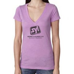 Ladies’ Next Level Deep V T-Shirts - 6740 vintage lilac 6740_a3_p