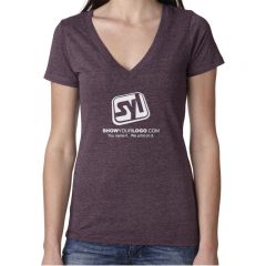 Ladies’ Next Level Deep V T-Shirts - Vintage Purple