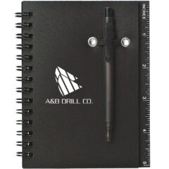 Spiral Notebook & Pen – 5″ x 4″ - 6985_BLK_Padprint