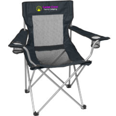 Mesh Folding Chair with Carrying Bag - 7052_BLKBLK_Colorbrite