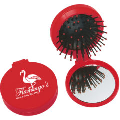 Brush and Compact Mirror - 7113_RED_Silkscreen