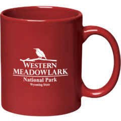 Colored Stoneware Mug with C-Handle – 11 oz - 7125_RED_Ceramic