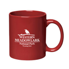 Colored Stoneware Mug with C-Handle – 11 oz - 7125_RED_Ceramic