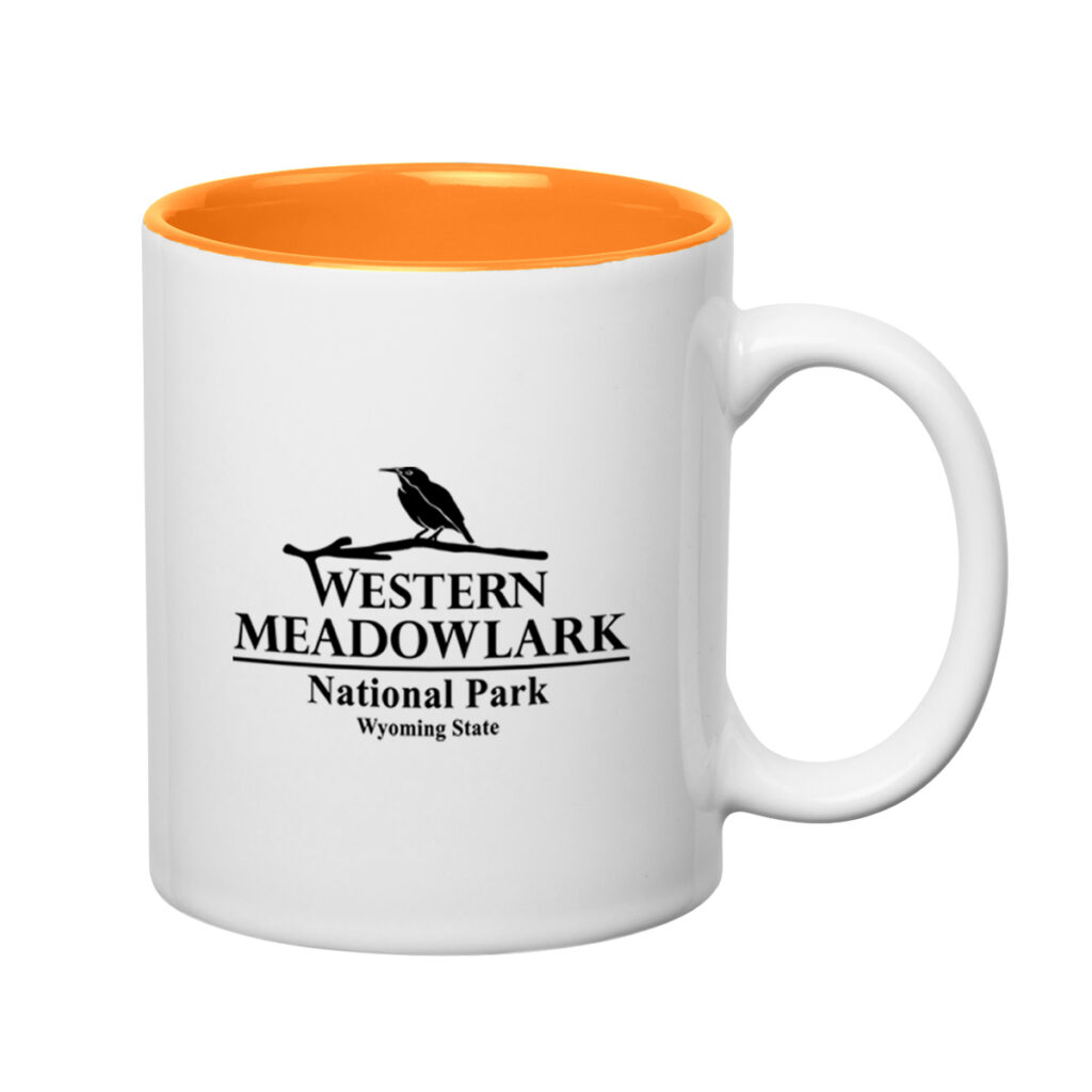 Colored Stoneware Mug with C-Handle – 11 oz - 7125_WHTORN_Ceramic