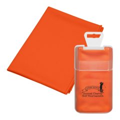 Cooling Towel in Plastic Case - 7855_ORN_Silkscreen