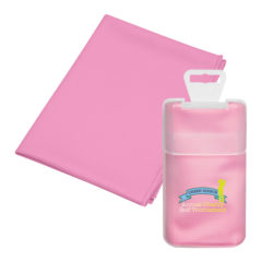 Cooling Towel in Plastic Case - 7855_PNK_Digibrite