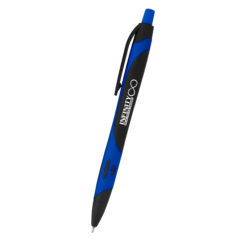 Two-Tone Sleek Write Rubberized Pen - 833_BLKBLU_Silkscreen