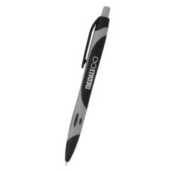 Two-Tone Sleek Write Rubberized Pen - 833_BLKGRA_Silkscreen