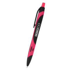 Two-Tone Sleek Write Rubberized Pen - 833_BLKPNK_Silkscreen