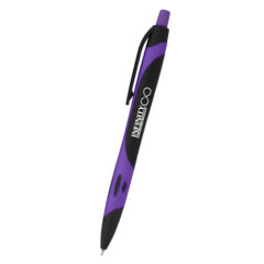 Two-Tone Sleek Write Rubberized Pen - 833_BLKPUR_Silkscreen