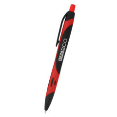 Two-Tone Sleek Write Rubberized Pen - 833_BLKRED_Silkscreen
